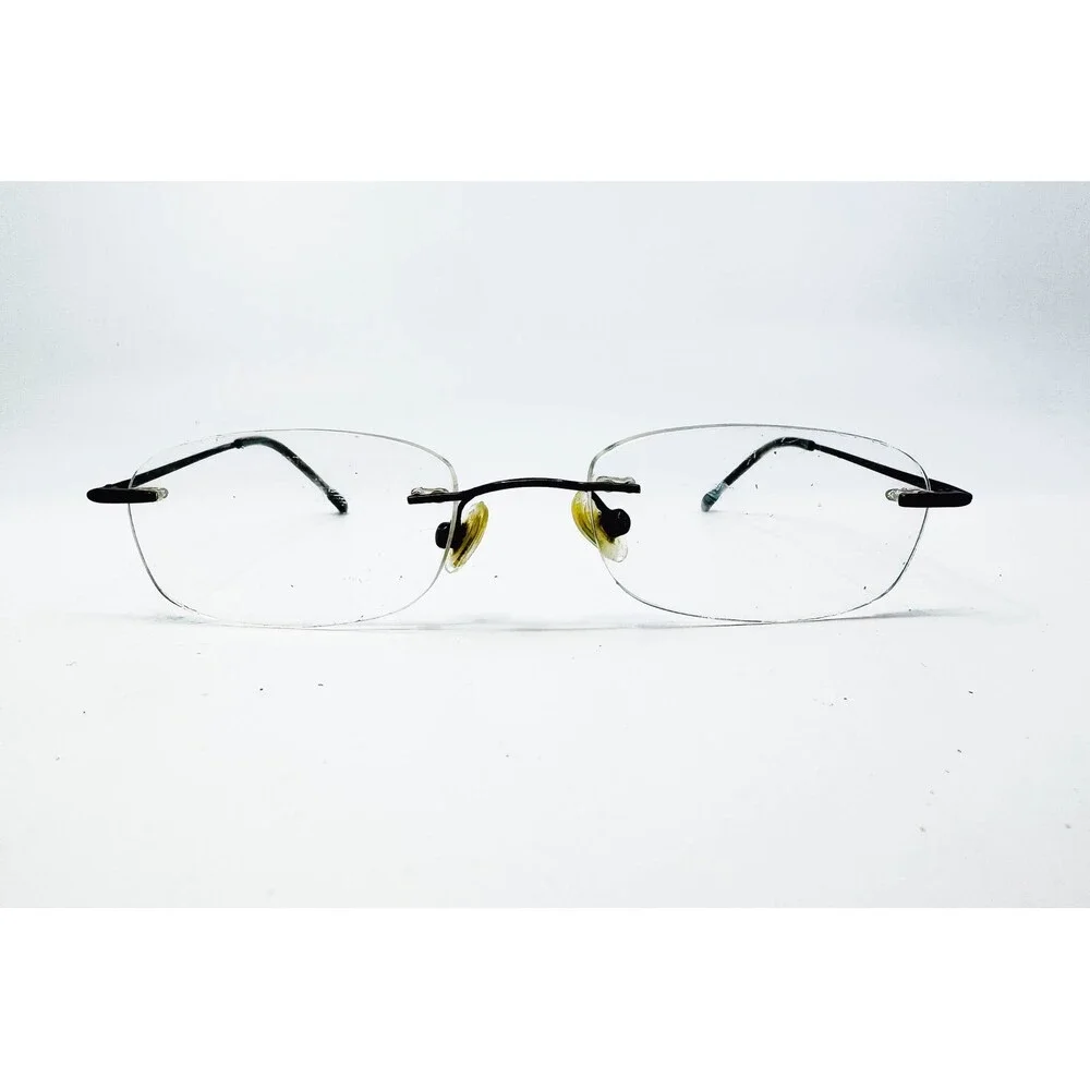 Modern Eyeglasses Frames Unisex Brown Rimless Oval JROCK U726 51-20-140
